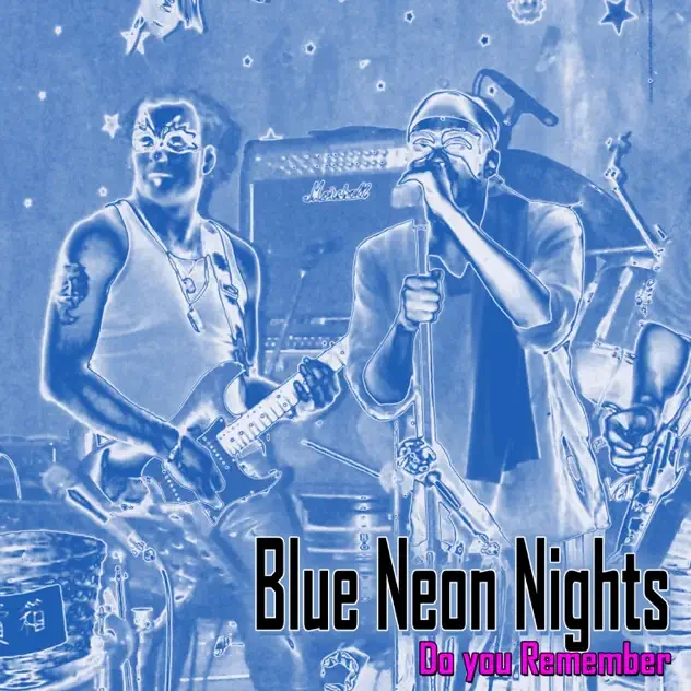 Blue Neon Nights supplied artwork in icy blue and magenta